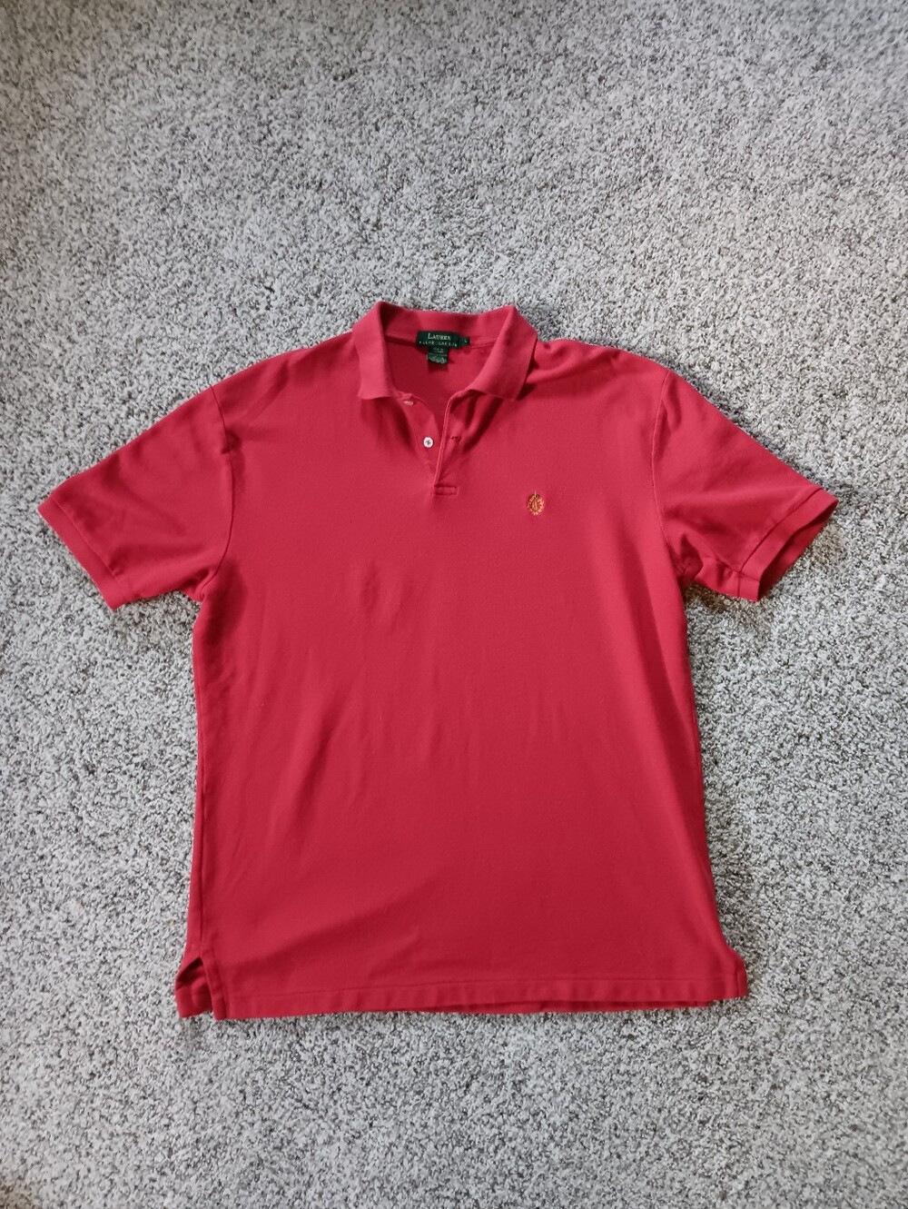 VTG Lauren Ralph Lauren Red Polo Short Sleeve Shirt Size L Old Money Preppy